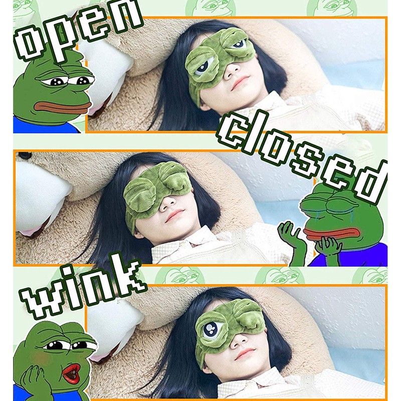 LSTK Cute Frog Eye Mask Cartoon Frog Mask Cover Sleep
