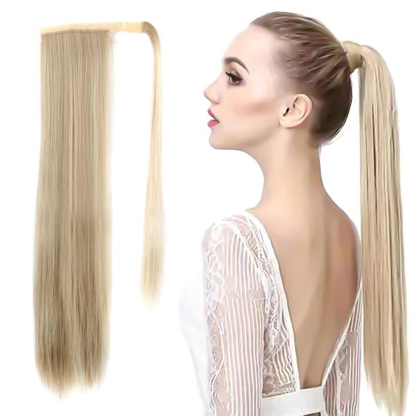 EKSMA 61 cm Ponytail Extension, Long Straight Ponytail, Long Wavy