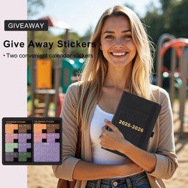 Daily Planner 2025-2026,Academic Diary Day per Page,from Jul 2025 to Jun 2026,Best Agenda & Daily Calendar to Boost Productivity & Gratitude Journal Personal Daily Organizer - 14.5x21.5cm (Black)