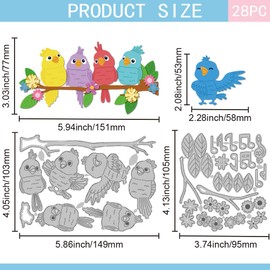 GLOBLELAND Cute Singing Birds Cutting Dies for DIY Scrapbooking Metal Musical Notes Cut Dies Spring Flower Animals Die Cuts for Card Making Embossing Photo Album Craft Decor