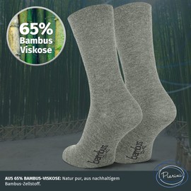 Piarini Bamboo Socks Anti Sweat [6 Pairs] Long – Women's Men's Socks Against Sweaty Feet – Breathable, Grey - 6 Pairs