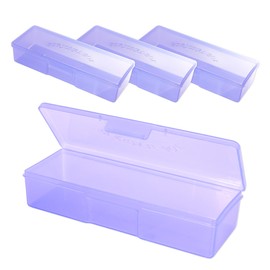 Beauticom Personal Box Storage Case for Professional Manicurist Nails Pedicure (Large Size) (4 Pieces, PURPLE)