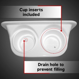 KLEARSTAND Marine Drink Caddy, Double Cup Holder, Acrylic Capped ABS Plastic, Scratch Resistant, Great for Boats, Campers, and RVs. (White)