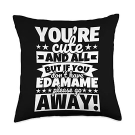 Edamame Lover Food Funny Throw Pillow, 18x18, Multicolor