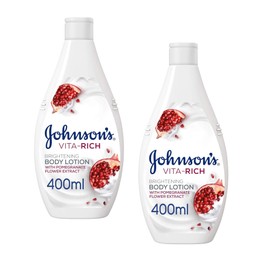 Johnsons Vita-Rich Bright Body Lotion - Skin Care Body Moisturiser - Nourishing Body Lotion for Women - Hydrating Body Skin Care - Essential Lotion for Soft & Glowing Skin - 2 Pack + Cheeroo Magnet