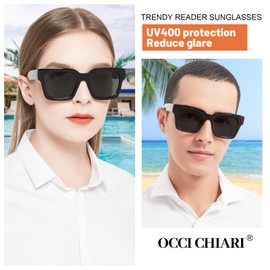 OCCI CHIARI Reading Sunglasses Women Men 2.75 Oversized Full Lens Sunglass Readers 1.0 1.25 1.5 1.75 2.0 2.25 2.5 2.75 3.0 3.5 4.0（Black,2.75）