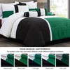 Chezmoi Collection Upland 7-Piece Quilted Patchwork Comforter Set, Green/Black/Cream White,