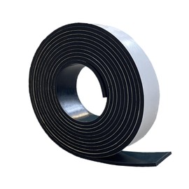Salimhib Solid Rubber Strips with Adhesive 1/8 (.125)" Thick X 1" Wide X 10'Long, Solid Rubber Sheet Rolls Self Adhesive for Anti-Slip, Anti-Vibration (1" X10'X1/8")