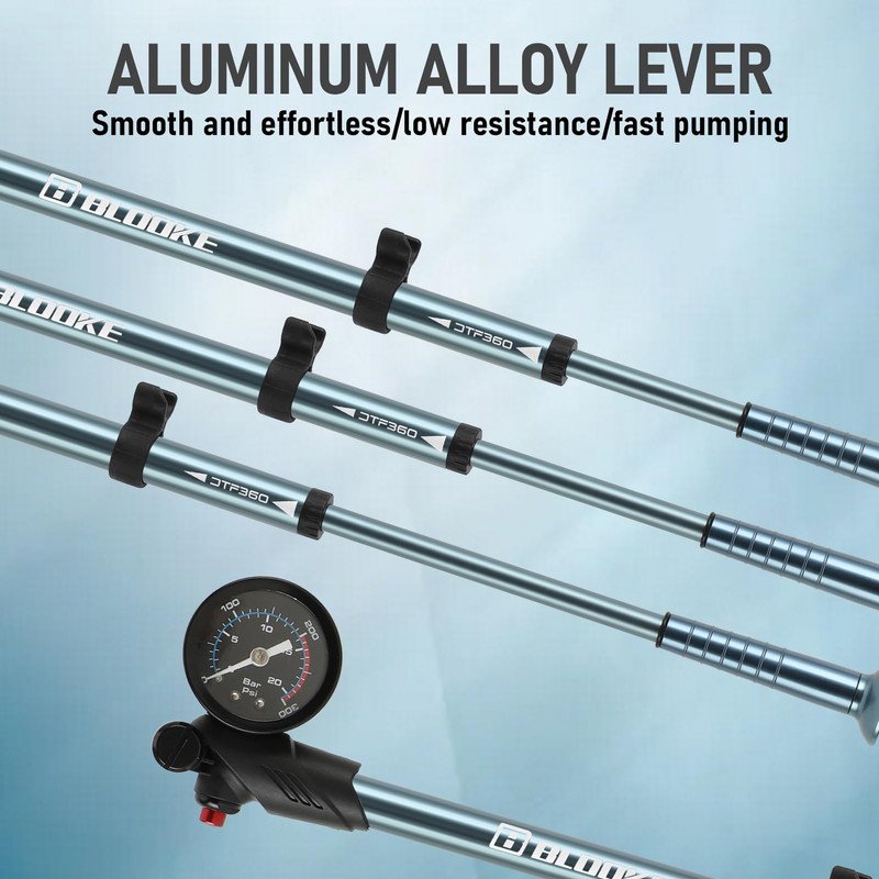 Shock Pump with Gauge 300psi High Pressure Air Portable Mini