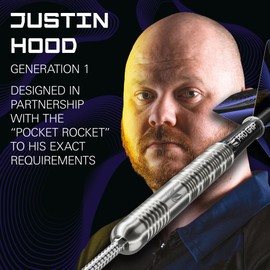 Target Darts Justin Hood G1 Steel Tip 90% Tungsten Swiss Points Darts, 23G