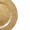 YöL 6 Embossed Decorative Gold Round Charger Plates Christmas Xmas