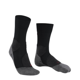 FALKE Unisex BC2 U SO Cotton Quick Dry 1 Pair Motorbike Socks, Black (Black-Mix 3010), 4-5
