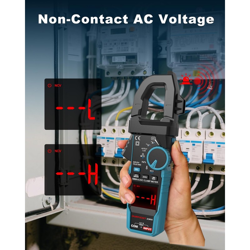 Clamp Meter DURFICST Digital Inrush Clamp Multimeter AC/DC 1000A 6000