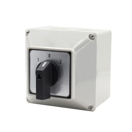 Universal Changeover Selector Switch, with Installation Waterproof Box, 3 Positions 8 Terminals, Power Transfer Switch, LW26-63A 440V 63A Motor Generators, Rotary Cam Selector