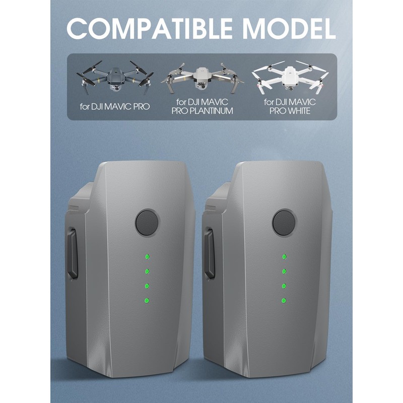 Homesuit Mavic Pro Battery, 2-Pack 3830mAh 11.4V Intelligent Flight Battery