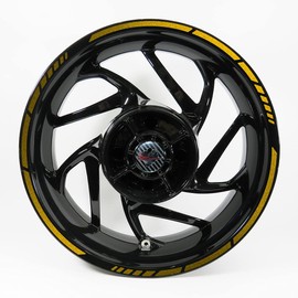 X700512 Wheel Rim Sticker Car Motorcycle Metallic Gold 9 mm GP Style 17 Inch