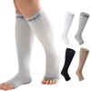 EVOPLECI 20-30mmHg Open Toe Compression Socks Gray Toeless Compression Socks