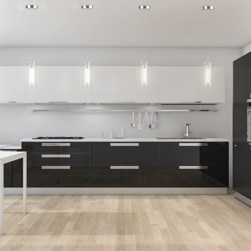 Esfos Pendant Ceiling Light Fixture, LED Kitchen Lighting Crystal Pendant
