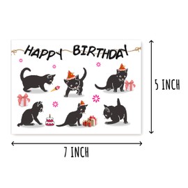 SMHGifts Black Cats Card - Party Cats Funny Birthday Card - Cat Birthday Card - Cute Card - Card For Cat Lovers - Cat lady card - Greeting Card
