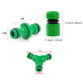 CaLeQi 4PCS End Quick Connectors & 2PCS Double Male Hose Connectors & 1PCS Y Male Garden Hose Connector for Hose Pipe fitting 1/2" Plastic Tap Connector & Repair