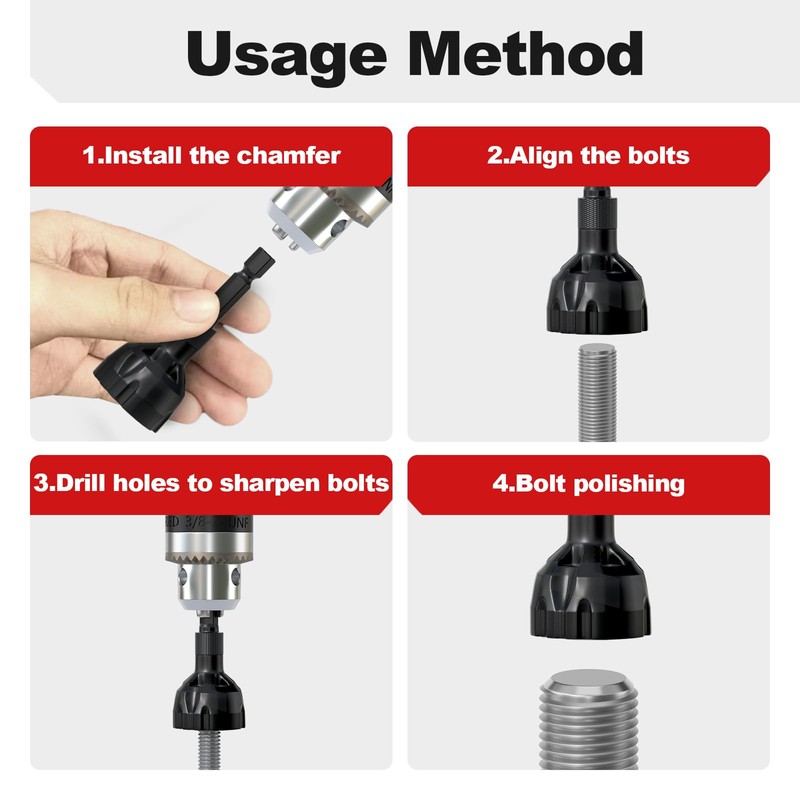 LATTHANT Deburring External Chamfer Tool With Tungsten Carbide Blade, Bolt