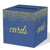 WNINK Blue Gold Cards Box, Cards Receiving Box For Birthday,