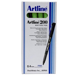Artline 200 Dark Green Fineliner Technical Drawing Pens - Pack 12