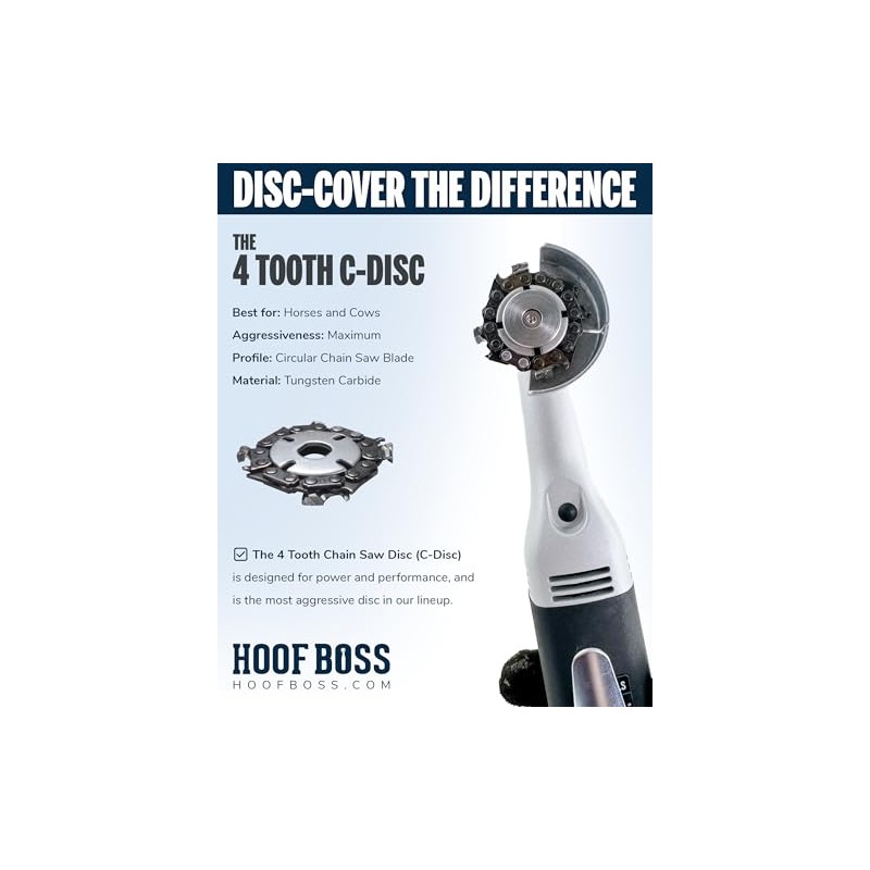 Hoof Boss 4-Tooth Chain with Attachment Disc - Durable and