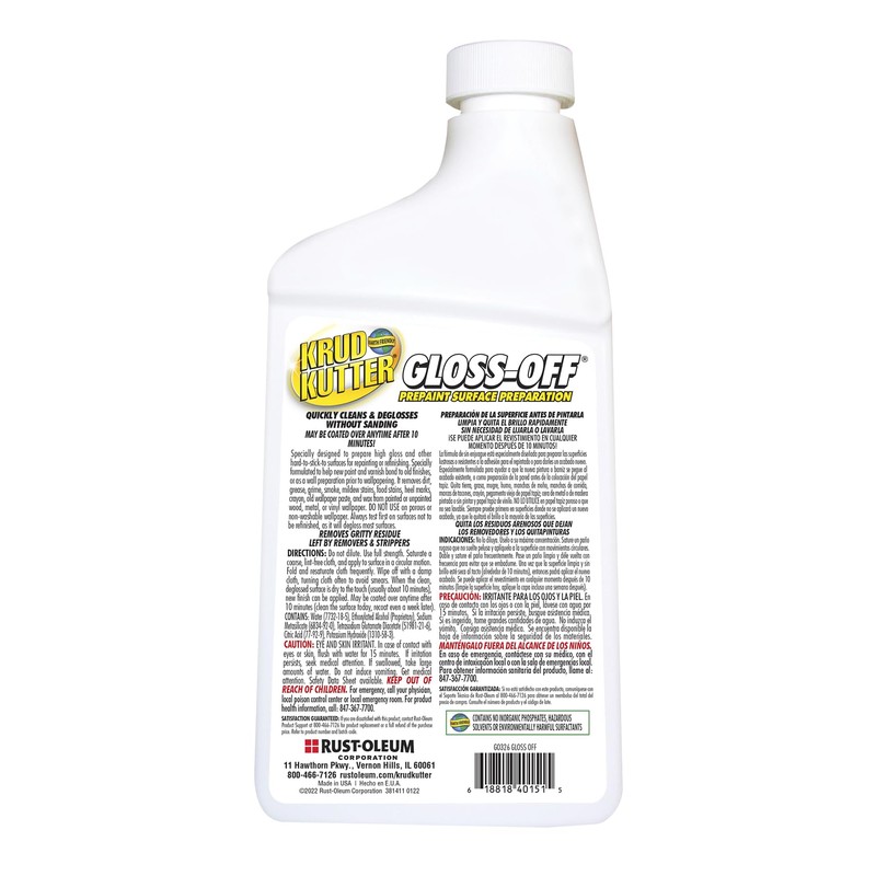 Krud Kutter GO326 Gloss Off Prepaint Surface Preparation Cleaner, 32