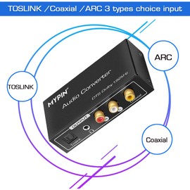 192KHz DAC Converter Multifunction Audio Converter, HDMI ARC Audio Extractor Adapter, Toslink(Optical) or Coaxial or HDMI ARC Input to Coaxial + Toslink(Optical) + Stereo L/R + 3.5mm Jack Output