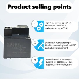 T9AS1D22-24 30A 4-Pin SPST-NO 240VAC High Breaking Capacity PCB Mount Relay