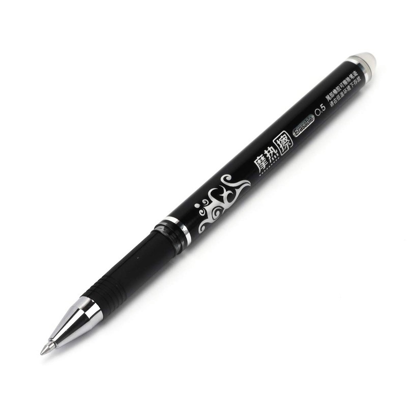 WONOLO 12PCS 0.5mm Erasable Pen Black Gel Ink Roller Ball