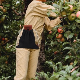 Porssaut Bag for Foraging Waxed Canvas Bushcraft Bag Pack of 2 Foldable Canvas Leather Foraging Pouch Mushroom Bushcraft Bag for Camping