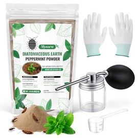 Diatomaceous Earth Powder with Peppermint, 1 lb Diatomaceous Earth Insect Killer with Powder Duster, Crawling Insect Killer for Fleas, Roaches, Ants, Indoor & Outdoor Garden