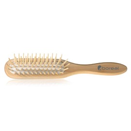 Natural wood hair brush anti-static pneumatic Natural hair brush, cushion rubber, antistatic.