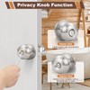 Estmoon 6 Pack Brushed Nickel Door Knobs, Privacy Door Lock