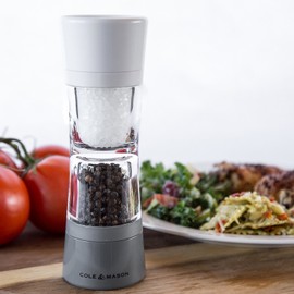 Cole & Mason Lincoln Duo Salt and Pepper Grinder Combo, Acrylic Combination Mill Includes Premium Salt and Peppercorns