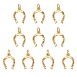 COGCHARGER Pack of 10 Horseshoe Brass Charm Pendants Animal Foot Charm Durable Plated Pendant for Jewellery Necklace Earrings Making Crafts