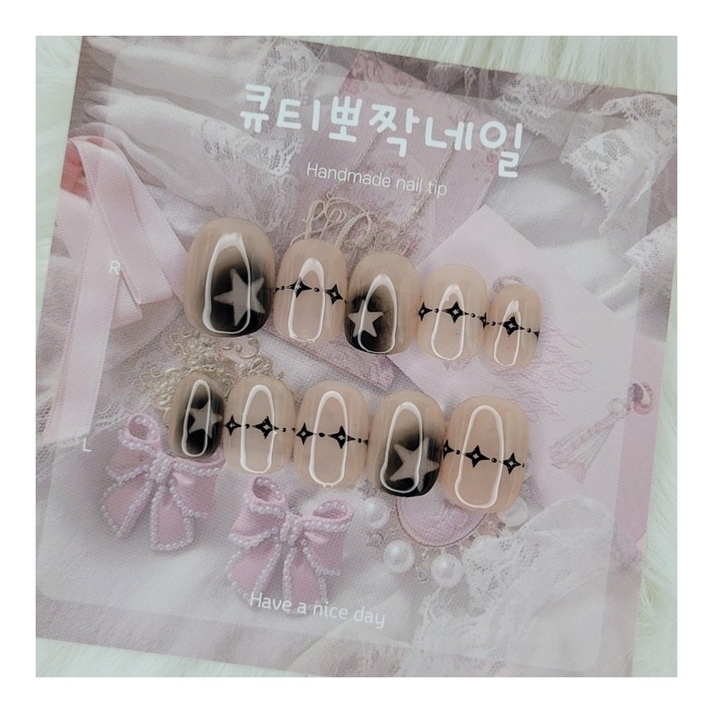 Shadow Star Handmade Nail Tips - Oval XL / 쉐도우