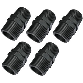 AERZETIX - C51976 - Set of 5 - Double Nipple with Plastic Thread Connection - Double Thread Male/Male - 3/4" x3/4" - PN10 Bar - Fittings Compression Connection for Screwing in