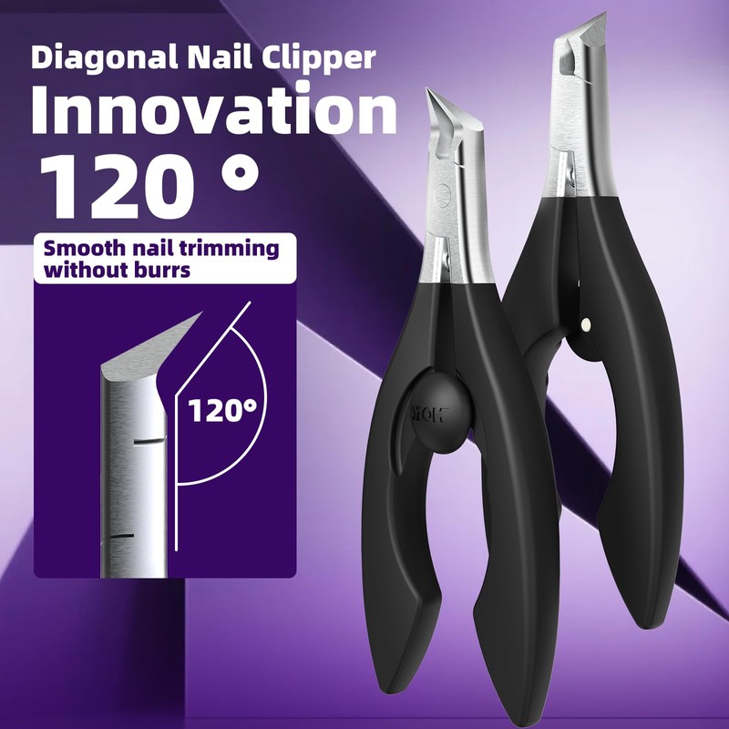 SZQHT Professional Stainless Steel Toenail & Nail Clippers with Safety