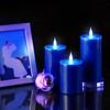 Windshell Blue Flickering Flame Candles (Blue LED Light Source), 3D