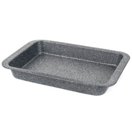 Salter BW07032EU7 Megastone 36 cm Roasting Tray – Non-Stick Rectangular Roasting Pan, Carbon Steel Roaster for Meat Joints & Vegetables, Deep Baking Tray, PFOA-Free Oven Dish, Easy to Clean, Silver