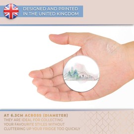 Destination Vinyl ltd Magnet for Refrigerator, Fridge - Cute Watercolour Mountains for Office, Cabinet and Whiteboard, Magnetic Stickers, 3980