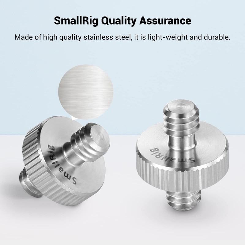 SMALLRIG 1/4 Male to 1/4 Male Threaded Screw Adapter (2PCS)
