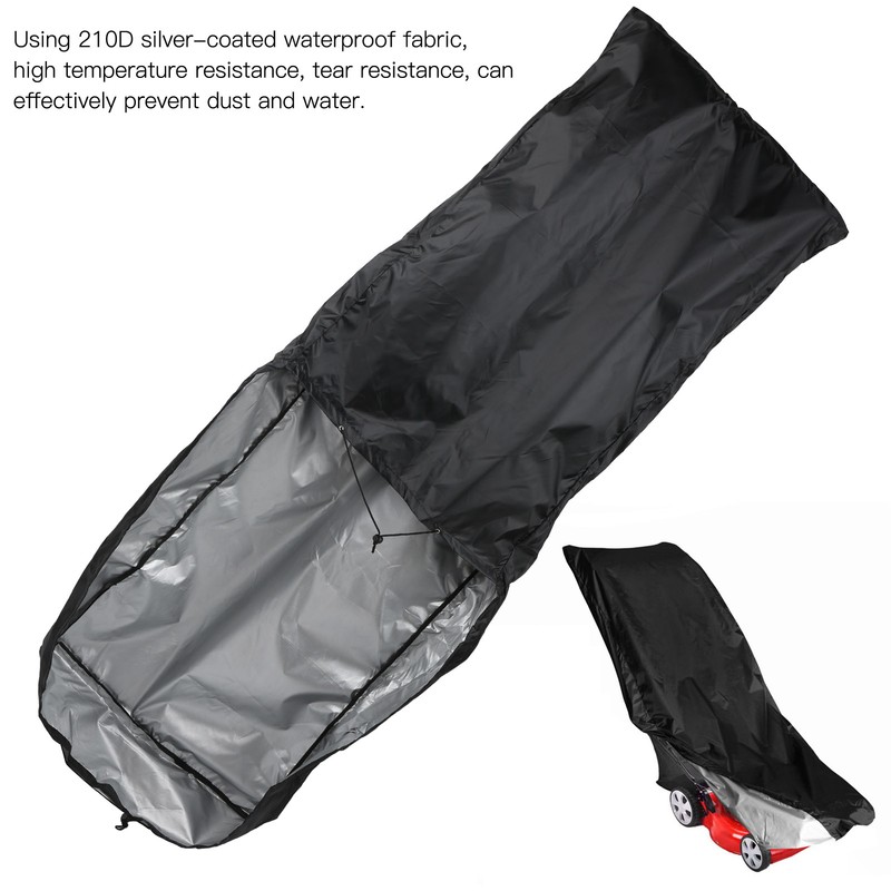 SilverCoated Lawn Mower Waterproof Cover High Temperature Resistance Dustproof Protector(Black