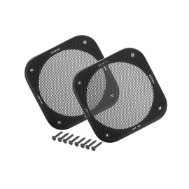 Hihaha Universal 4" Car Speaker Grills Cover Mesh Square 4 Inch Audio Speaker Subwoofer Guard Protector Case with Mounting Screws ABS Black - Pack of 2 Durable Material