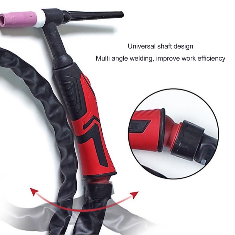 TIG Welding Torch Head with Valve 360° Rotating End Handle