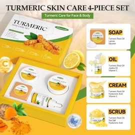 Womens Gifts for Christmas, Turmeric Skin Care Set with Vitamin C, Skincare Gift Set Skin Care Kit for Anti-Aging Hydrating, Gifts for Women Skincare Set, Skin Care Routine Kit for Women Teen