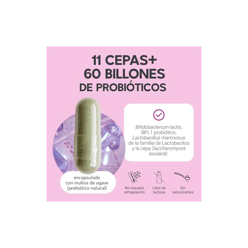 MegaBiotic Probióticos 60 Billones y 11 Cepas| 60 cápsulas 570mg